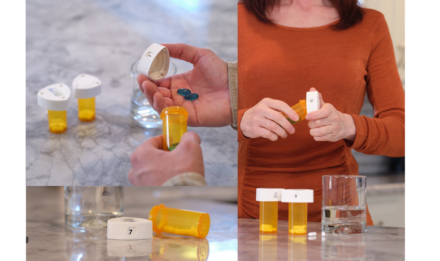 EASY TO USE! Open - Take out the prescribed number of pils - Close - Set your next dose